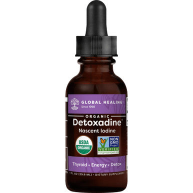 Global Healing Supercharged C60 and Detoxadine Bundle, Micro-Activated Carbon and Nascent Iodine Liquid Supplement Drops