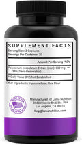 High Purity Resveratrol Capsules - 98% Trans-Resveratrol - Reservatrol Supplement - 60 Capsules