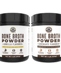 Left Coast Performance Vanilla Bone Broth Protein Powder 16oz + Chocolate Bone Broth Protein Powder 16oz
