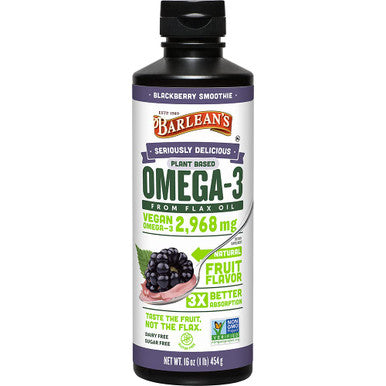 Barlean's Seriously Delicious Blackberry Smoothie From Flax Oil and Pi a Colada Seriously Delicious Omega-3 Fish Oil Smoothie