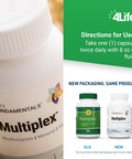 4Life Multiplex - Dietary Supplement with 21 Essential Vitamins and Minerals to Support Health and Immune System - Supplement with A B C Zinc Biotin and More to Support Health - 60 Capsules
