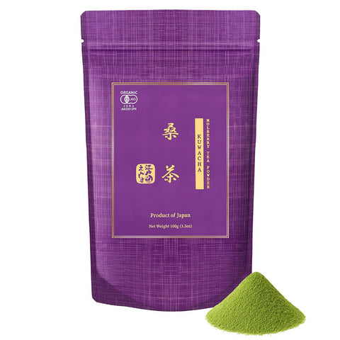 YEDOENSIS Kuwacha Powder - Organic Japanese Mulberry Leaf Tea Powder, JAS Certified Organic, Vegan, Gluten-Free, Caffeine-Free (100g)