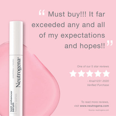 Neutrogena Healthy Lashes Lash Enhancer Serum Formulated with Biotin & Peptides; Nourishing & Conditioning Serum to Enhance the Look of Lashes, 0.08 oz