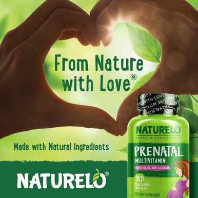 Naturelo Prenatal Multivitamin With Gentle Chelated Iron, Methyl Folate, Plant Calcium & Choline - Vegan, Vegetarian - Non-Gmo - Gluten - 180 Capsules - 2 Month Supply