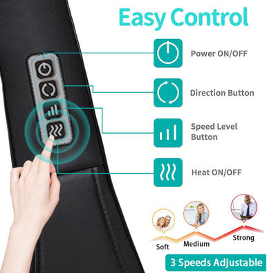 Gifts For Dad - Neck Massager For Pain Relief Deep Tissue - Shiatsu Back And Neck Massager With Heat - 4D Kneading Electric Massage Pillow For Shoulder, Back, Foot, Body Muscle Pain Relief