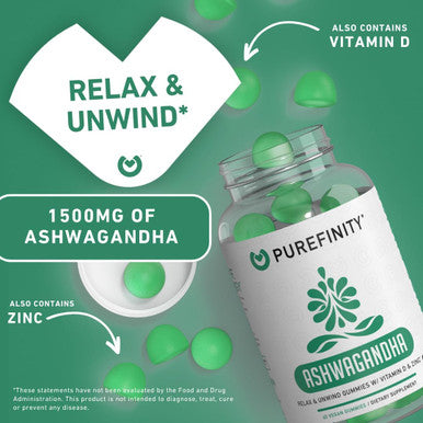 Ashwagandha Gummies With Vitamin D & Zinc ÃƒÂ¢Ã¢â€šÂ¬Ã¢â‚¬Å“ Ashwagandha Supplement Gummies For Mood Support, Calming & Relaxing ÃƒÂ¢Ã¢â€šÂ¬Ã¢â‚¬Å“ Gluten Free, Non-Gmo, Vegan ÃƒÂ¢Ã¢â€šÂ¬Ã¢â‚¬Å“ 60 Gummies