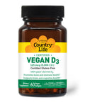 Country Life Vegan D3 5000 Iu 60 Softgels Certified Gluten Free Certified Vegan