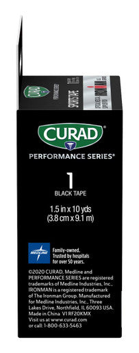 Curad CURIM5029H Performance Series Ironman Sports Tape Black with Red 1.5" x 10 Yards Size