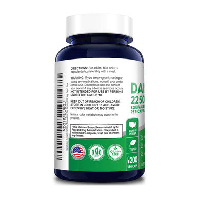 NusaPure Dandelion Extract 2,250mg 200 Veggie Capsules (Non-GMO, Extract 5:1 & )