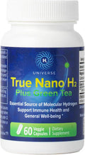 True Nano H2 With Green Tea By H2 Universe Molecular Hydrogen With Active Hydrogen Nanobubbles, Boosts Energy, Powerful Antioxidant 60 Capsules