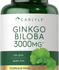 Carlyle Ginkgo Biloba 3000mg | 400 Tablets | Non-GMO Gluten Herbal Supplement