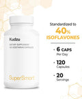 Supersmart Kudzu Extract 3 mg Per Day Full Spectrum Powerful Herbal Extract Antioxidant Support an Healthy Cardiovascular System NonGMO Gluten Free 120 Vegetarian Capsules
