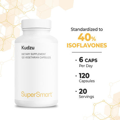 Supersmart Kudzu Extract 3 mg Per Day Full Spectrum Powerful Herbal Extract Antioxidant Support an Healthy Cardiovascular System NonGMO Gluten Free 120 Vegetarian Capsules