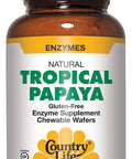Country Life Tropical Papaya Enzyme Chewable Wafers 500 Wafers Certified Gluten Free Certified Vegan