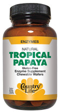 Country Life Tropical Papaya Enzyme Chewable Wafers 500 Wafers Certified Gluten Free Certified Vegan