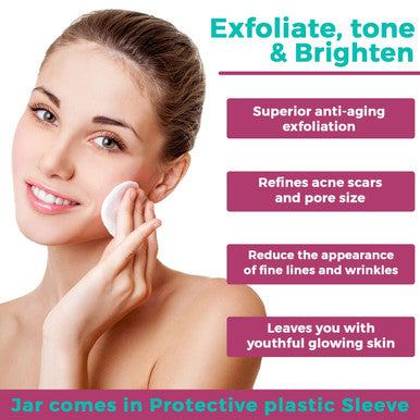 MAJESTIC PURE Glycolic Acid Pads for Face & Body - 20% Resurfacing Exfoliating Pads with Vitamin C,E,B5,AloeJuice, GreenTea & Rosemary Oil - For Skin Tone, Acne, Fine Lines & Dark Spots - Peel Pads 60