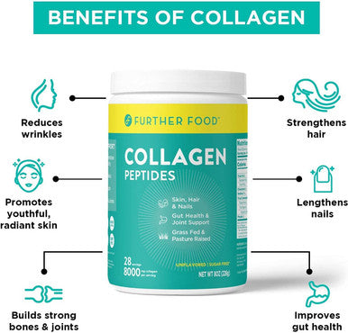 Further Food Premium Unflavored Collagen Peptides Powder Supplement Premium GrassFed Keto Protein Hydrolyzed Collagen Powder for Maximum Absorption for Men and Women28 Servings