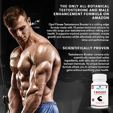 OPALFITNESS Testosterone and Libido Booster for Men by Opal Fitness Anabolic Male Enhancing Vegan Capsules - Maca Root Ginkgo Biloba Korean Ginseng Reduce Stress and Cortisol Produced in UK 120 Capsules