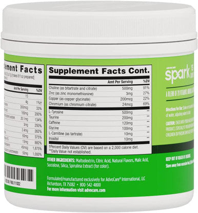 Advocare Spark Vitamin & Amino Acid Supplement - Focus & Energy Drink Powder Mix With Vitamin A, B-6, C & E - Also Includes L-Carnitine & L-Tyrosine - Limeade, 10.5 Oz