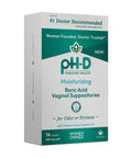 pH-D Feminine Health - Boric Acid Moisturizing Suppository - Woman Owned - For Vaginal Odor - Paraben-Free And Cruelty-Free - 14 Count