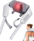 Neck Massager For Neck Pain Relief, 4D Deep Kneading Massagers With 6 Massage Nodes, Cordless Shiatsu Neck And Shoulder Massage Pillow With Heat For Neck, Traps, Back & Leg, Gifts - Gray