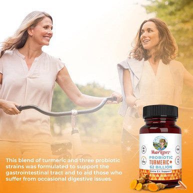 Maryruth Organics Probiotic Turmeric + Extra GI Support | 62 Billion CFU | Organic Ingredients Turmeric Complex with Probiotics | Turmeric Curcumin Capsules for Digestion | Vegan | 60 Count