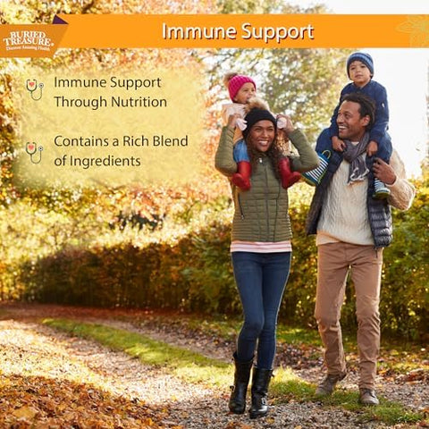 Buried Treasure Adult Daily Immune Wellness 16 Fl Oz 16 Serv Liquid Nutrient Blend For Immune Support With Elderberry Ecea Vitamins & More