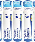 Boiron Hydrastis Canadensis 6C 5Pack Of Of 80 Pellet Tubes Homeopathic Medicine For Postnasal Drip