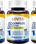 Lovita Timed-Release B Complex For Men 8-Hour Energy & Nutrient Metabolism Support With 10 Vitamin Bs, Vegetarian Tablets (60 Count)