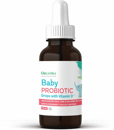 Organika Baby Probiotic Drops With Vitamin D- Soothe Colic, Reduce Fussing, Aid In Growth And Development- White, 7.5 Ml (Pack Of 1)