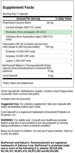 Swanson Digestitol - Natural Digestive Health Support Featuring Digestive Enzymes and BioPerine - Supports Increased Nutrient Absorption & Overall Wellness - (60 Capsules)