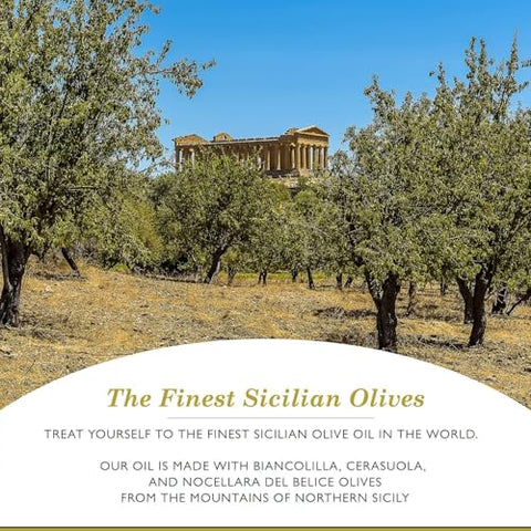 Frantoia Extra Virgin Olive Oil, 33.8 fl oz (1 Liter) ÃƒÂ¢Ã¢â€šÂ¬Ã¢â‚¬Å“ Award-Winning Sicilian EVOO Made from Biancolilla, Nocellara del Belice & Cerasuola Olives ÃƒÂ¢Ã¢â€šÂ¬Ã¢â‚¬Å“ Cold-Pressed within 24 Hours for Fresh, Fruity Flavor