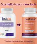 Bestvite L-Leucine 500mg per Capsule (240 Vegetarian Capsules) - No Stearates - No Fillers - No Flow Agents - Vegan - Non GMO - Gluten