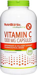 NutriBiotic Vitamin C 1000 Mg Capsules Essential Immune Antioxidant and Collagen Support Supplement Pharmaceutical Grade LAscorbic Acid 1000 Mg Per Serving Gluten and GMO 500 Count