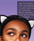 I Dew Care Face Wash Headband - Black Cat + Tweezer - Tweeze The Day Bundle