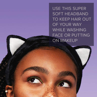 I Dew Care Face Wash Headband - Black Cat + Tweezer - Tweeze The Day Bundle