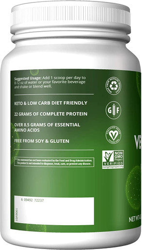 MRM Nutrition Veggie Protein with Superfoods | Vanilla Flavored | 22g Complete Protein | Over 8.8g Essential Amino acids | 13 superfoods | with Omega 3s and Omega6s | Keto Friendly | 30 Servings