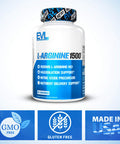 Evlution Nitric Oxide Booster L-Arginine Supplement - High Potency Nitric Oxide Supplement with 1500mg of L Arginine for Enhanced Energy Muscle Growth and Vascularity Nutrition NO Booster