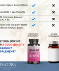 Vinatura Spearmint Leaf Capsules Supplement - 1380Mg/Serving, Enhanced With Dim & Saw Palmetto, For Unwanted Hair, Women' Health