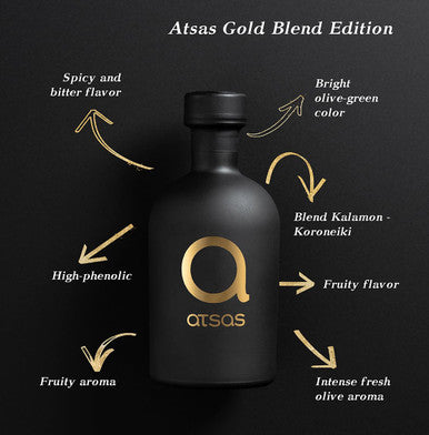 Atsas Organic Extra Virgin Olive Oil Extremely High Phenolic | Gold Blend Edition | Unfiltered Rich in Health-Boosting Phenols | Cold Pressed 250 ml