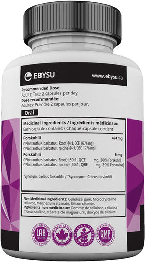 EBYSU Forskolin Extract Helps Support Cardiovascular Health - Supplement for Women and Men - 90 Day Supply