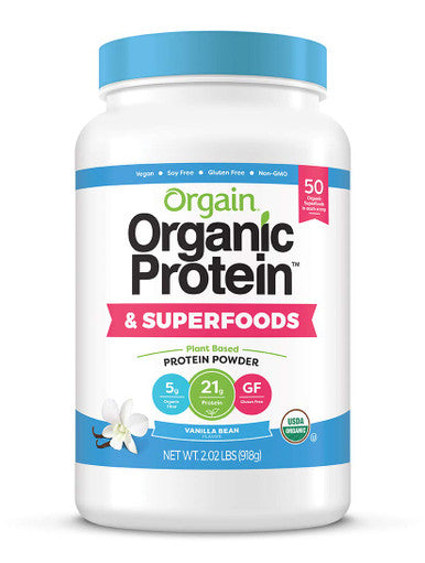 Orgain Organic Plant Based Meal Replacement Powder Vanilla Bean Organic Plant Based Protein Superfoods Powder Vanilla Bean Vegan Non Dairy Lactose No Sugar Added Gluten
