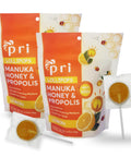 P.R.I Elderberry Manuka Honey Lollipops with Propolis & Menthol, MGO 300+, Natural Honey Pops, Individually Wrapped Throat Soothing Pops, 24 Count
