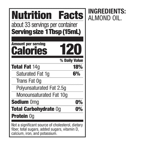 BetterBody Foods Refined Cooking Oil, Almond Oil, 16.9 Fl Oz