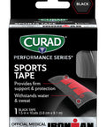 Curad CURIM5029H Performance Series Ironman Sports Tape Black with Red 1.5" x 10 Yards Size
