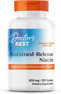 DoctorS Best Niacin 500 Mg Extended Release Supplement For Men and Women Minimizes Skin Flush Niacin As Nicotinic Acid 500Mg Cardiovascular Health Support Gluten Vegan Non Gmo 120 Tablets