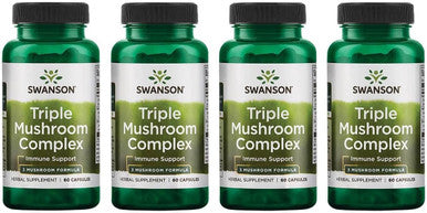 Swanson High-Potency Triple Mushroom Standardized Complex 60 Capsules (4 Pack)