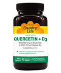 Country Life Quercetin + Vitamin D3 With 500Mg Of Quercetin & 100% Daily Value Of Vitamin D3 90 Vegetarian Capsules Certified Gluten Free Certified Vegetarian