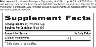 Biochem Creatine Monohydrate 5g 100 Servings PreWorkout Supplement May Help Support Muscle Strength Vegan KetoFriendly Gluten