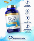 Carlyle Burpless Fish Oil 1200 Mg | 300 Softgels | With 360 Mg Omega-3 Fatty Acids | Natural Lemon Flavor | Non-Gmo, Gluten Free